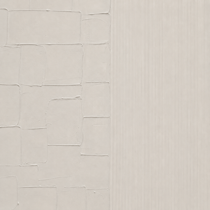 Pictures  -  Cream Abstract Painting on Canvas with Ivory Frame - 150 x 80cm  -  60484490