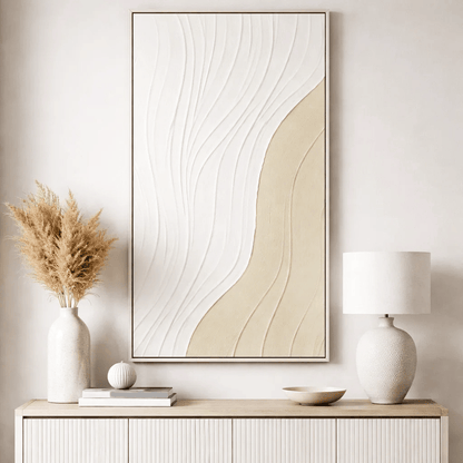 Pictures  -  Home Decor Ivory Picture & Frame 150cm x 80cm  -  60484491