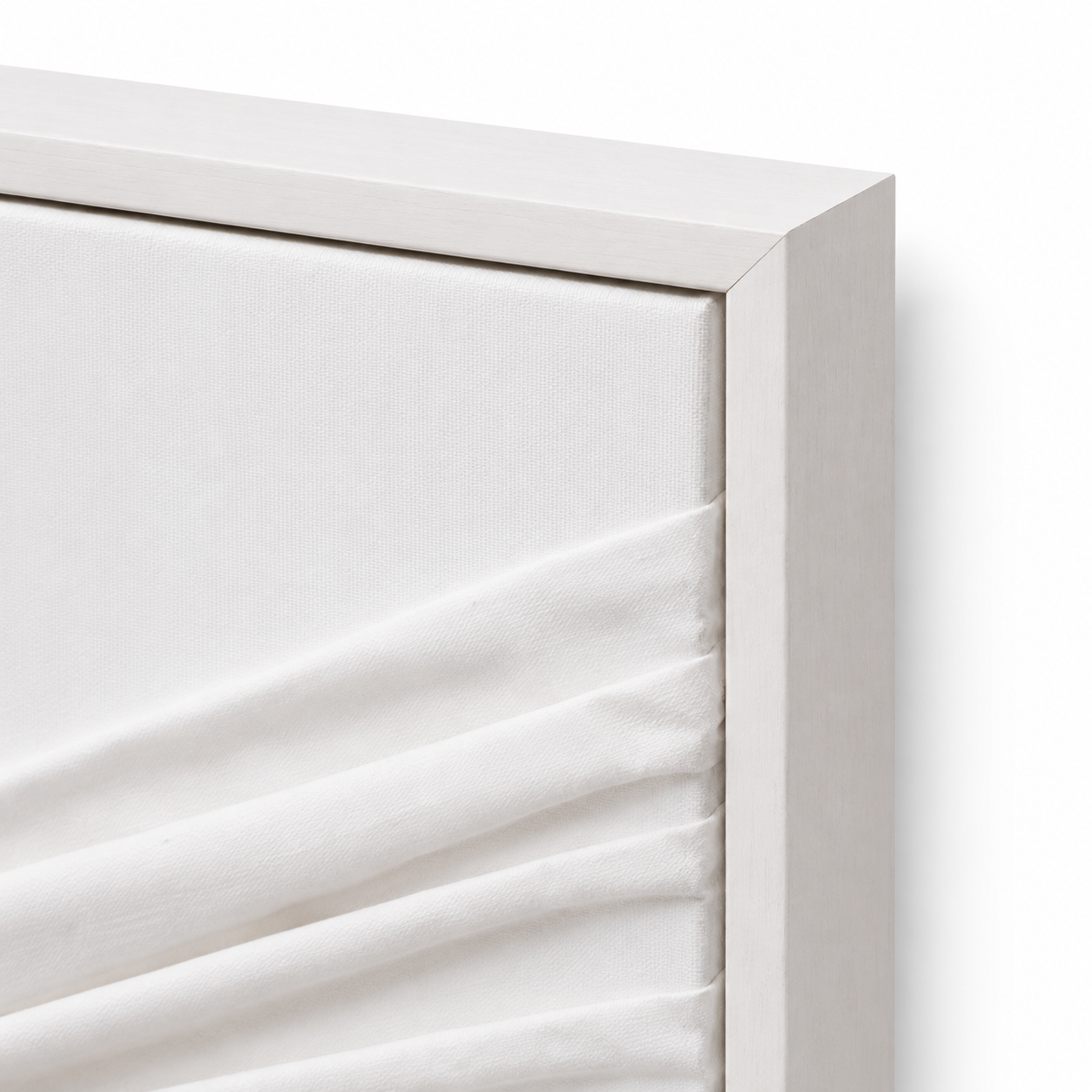 60484494 White Wood Framed Abstract Picture - 153 x 83cm close-up of white wood-effect frame