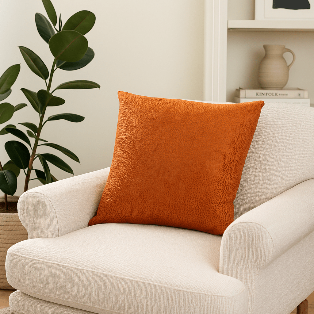 Homeware  -  Velvet Dot Orange Cushion - 56 x 56cm  -  60484516