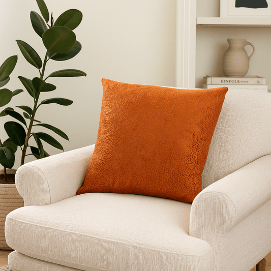 Homeware  -  Velvet Dot Orange Cushion - 56 x 56cm  -  60484516