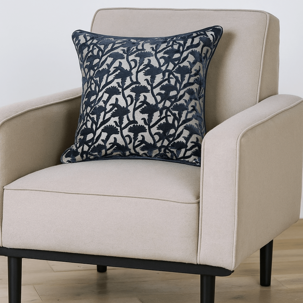 Homeware  -  Velvet Floral Navy Cushion -  50cm x 50cm  -  60484518