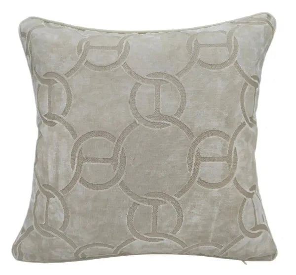 Homeware  -  Chains Cut Velvet Ivory Cushion - 56cm x 56cm  -  60484520