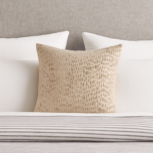 Homeware  -  Cut Velvet Dash Taupe Cushion - 43cm x 43cm  -  60484530