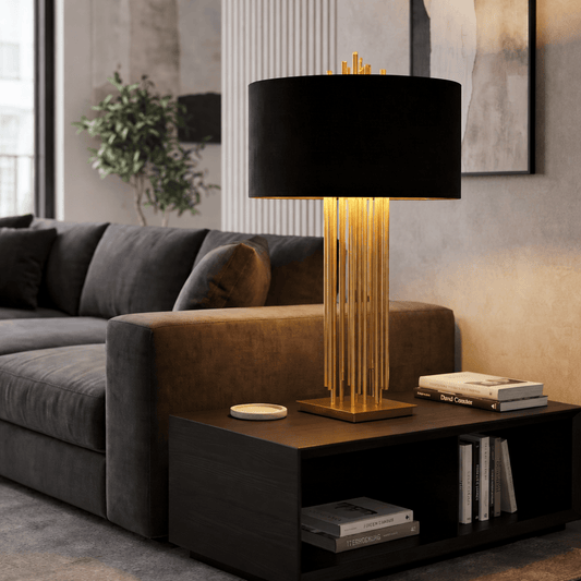 Lights  -  Metal Table Lamp - Gold  -  60484578