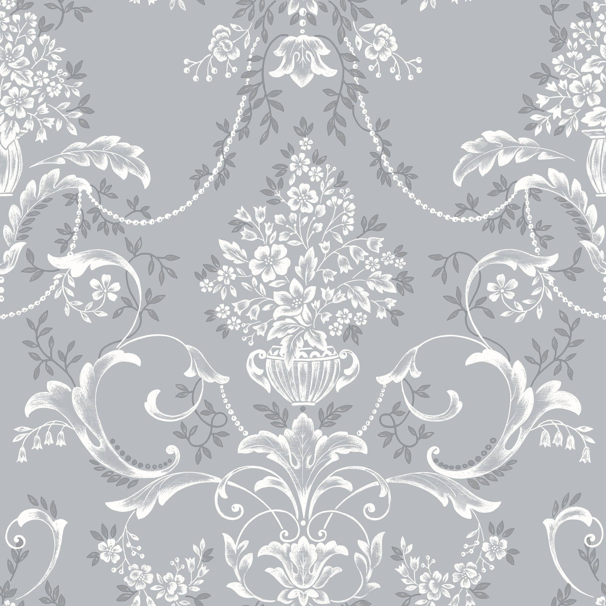 Samples  -  Rasch Amelie Damask Blue Wallpaper Sample 260246  -  60484677