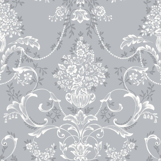 Samples  -  Rasch Amelie Damask Blue Wallpaper Sample 260246  -  60484677