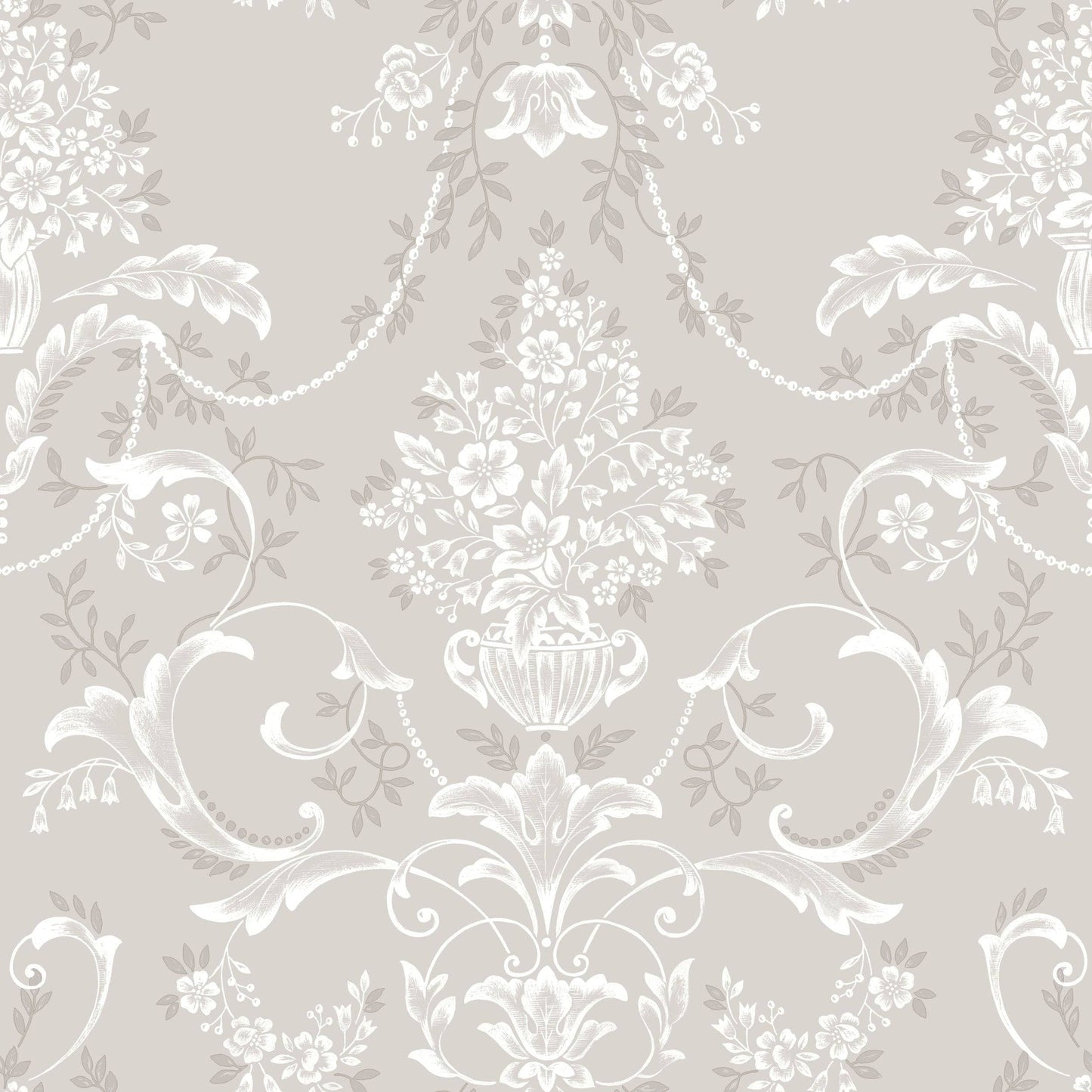 Sample  -  Rasch Amelie Damask Grey Wallpaper Sample  -  60484678