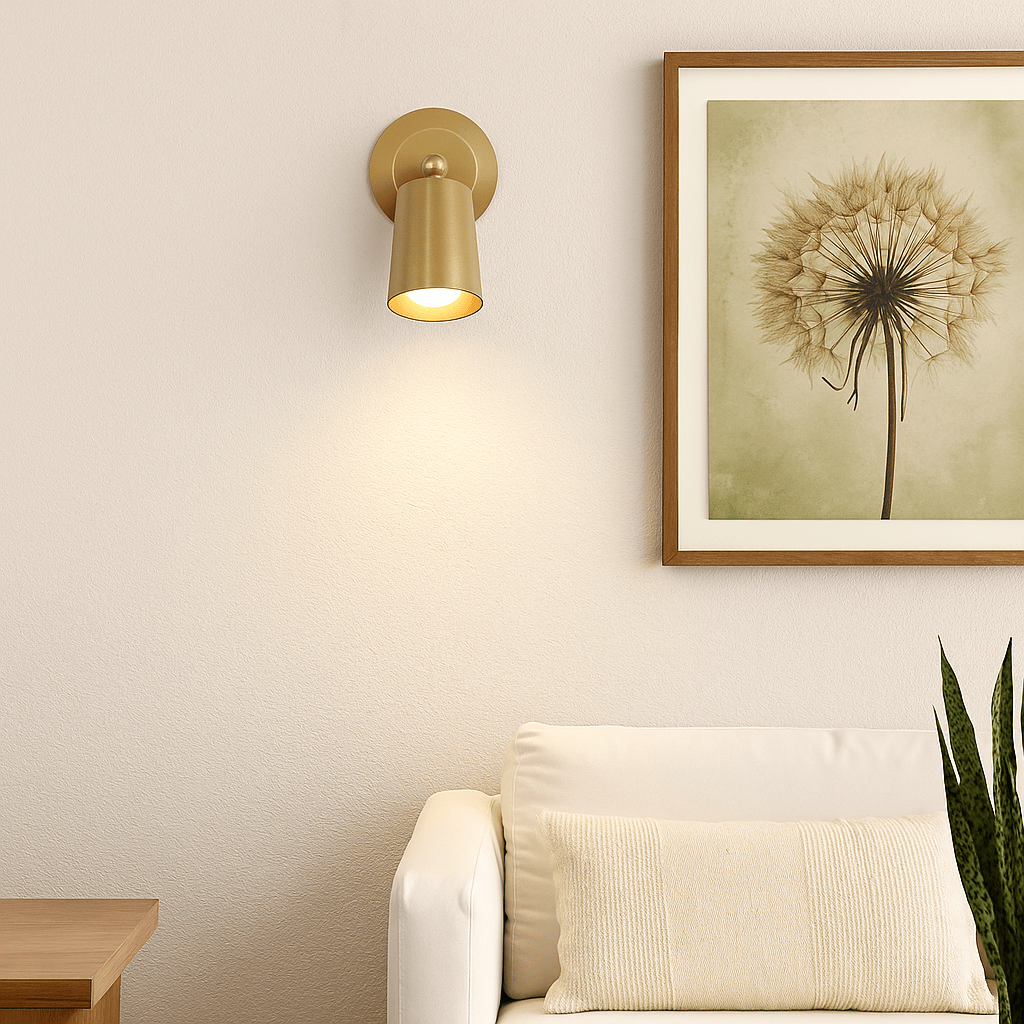 Lights  -  Cone Rechargeable Wall Light - Gold Metal 23340GO  -  60484683