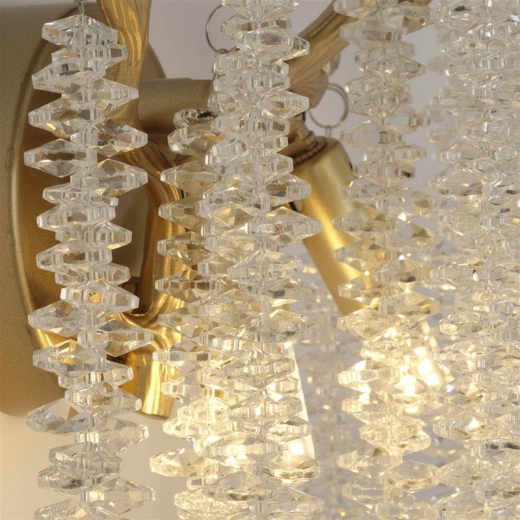 Lights  -  2 Light Lux Matt Gold & Clear Crystal Wall Light  -  60484693