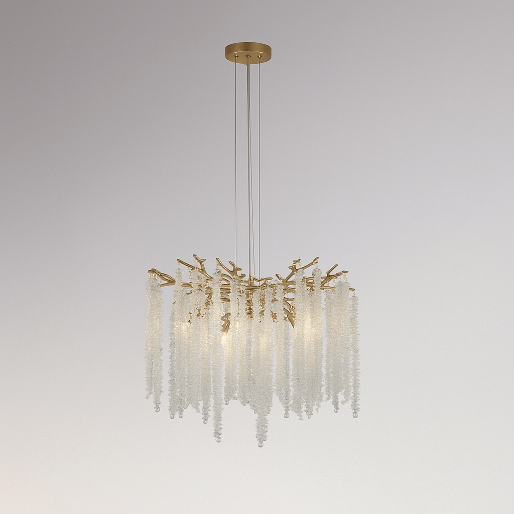 Lights  -  Nellie 5 Light Matt Gold & Clear Crystal Pendant Ceiling Light  -  60484694