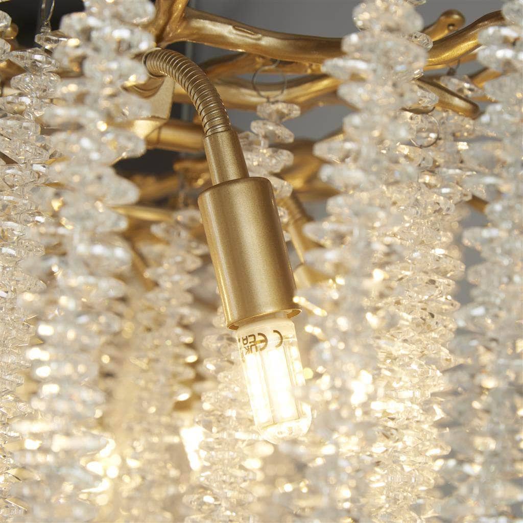 Lights  -  10 Light Lux Matt Gold & Clear Crystal Ceiling Light  -  60484695