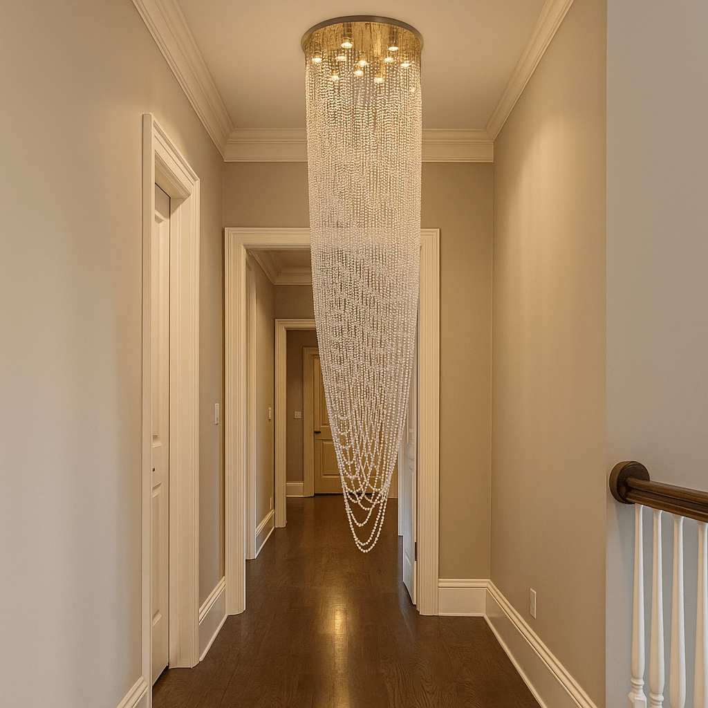 Lights  -  Lux & Belle 10Light Pedant Satin Brass Metal & Crystal Ceiling Light  -  60484697