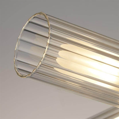 Lights  -  Imperial 4 Light Flush Black & Clear Ribbed Glass Ceiling Light  -  60484698