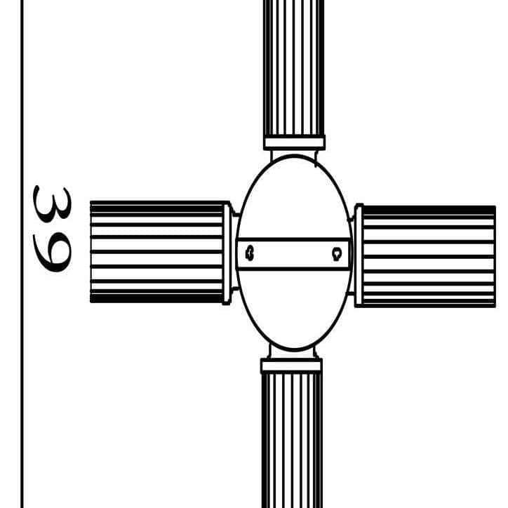 Lights  -  Imperial 4 Light Flush Satin Brass & Clear Ribbed Glass Ceiling Light  -  60484699