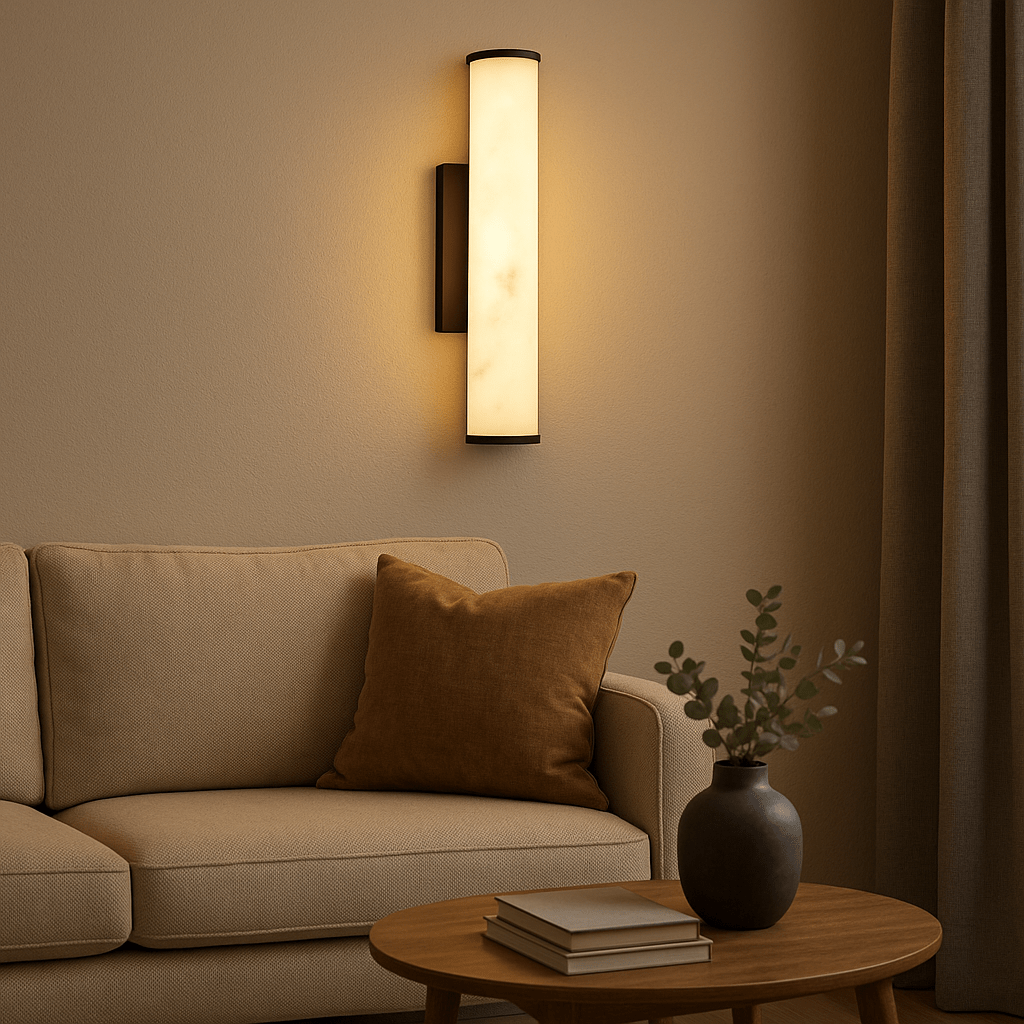 Lights  -  Wales LED Wall Light Black Metal & Marble Resin  -  60484700