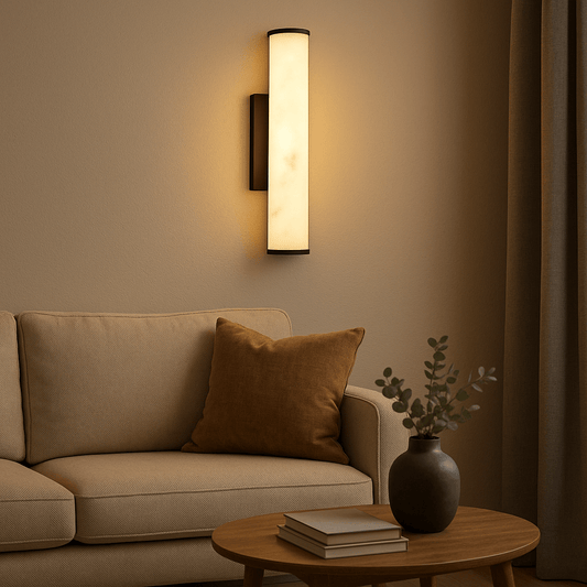 Lights  -  Wales LED Wall Light Black Metal & Marble Resin  -  60484700