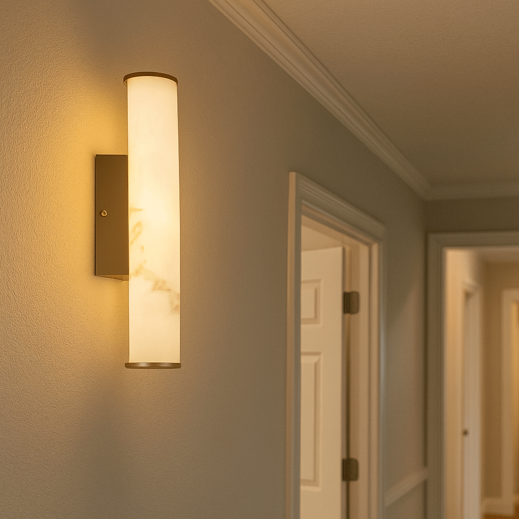 Lights  -  Wales LED Wall Light Matt Gold with Marble Resin  -  60484701