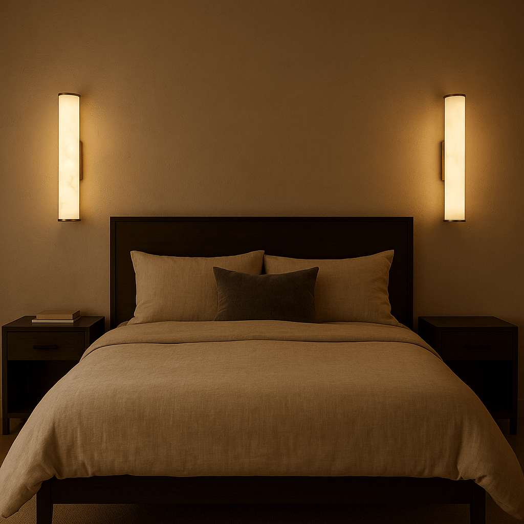 Lights  -  Wales LED Wall Light Matt Gold with Marble Resin  -  60484701