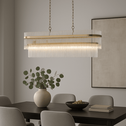 Lights  -  Lara 8 Light Oval Gold Pendant Ceiling Light  -  60484707