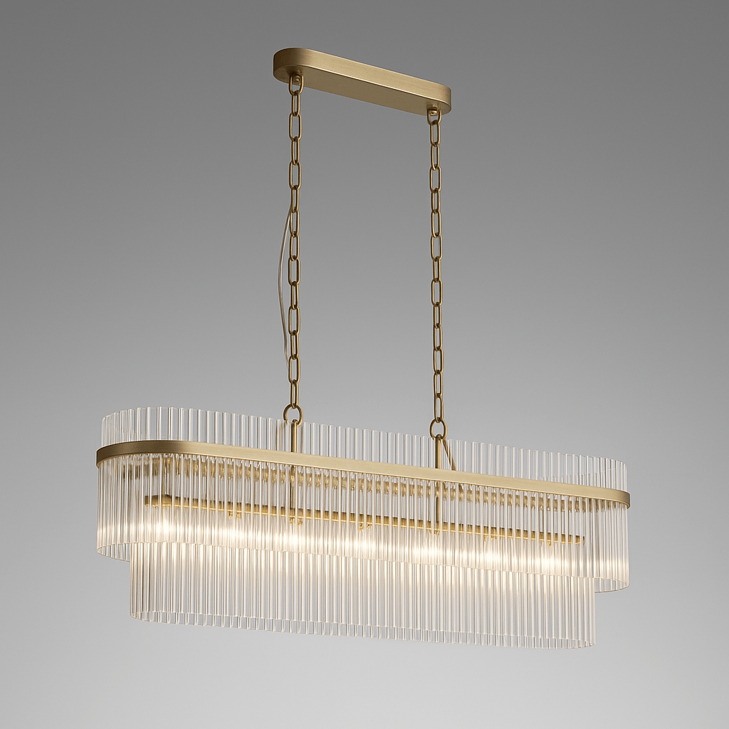 Lights  -  Raya 8 Light Oval Gold Pendant Ceiling Light  -  60484707