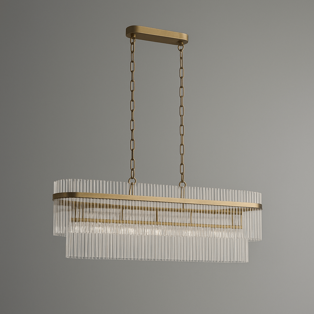 Lights  -  Raya 8 Light Oval Gold Pendant Ceiling Light  -  60484707