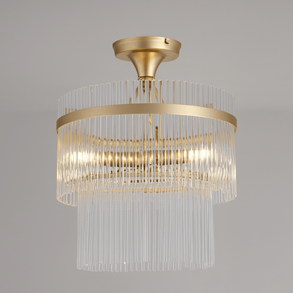 Lights  -  Raya 3 Light Semi Flush Gold Light  -  60484708