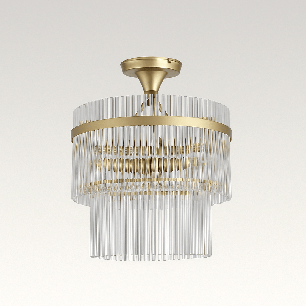 Lights  -  Raya 3 Light Semi Flush Gold Light  -  60484708