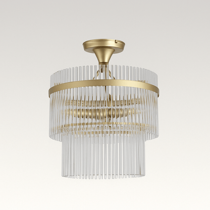 Lights  -  Raya 3 Light Semi Flush Gold Light  -  60484708