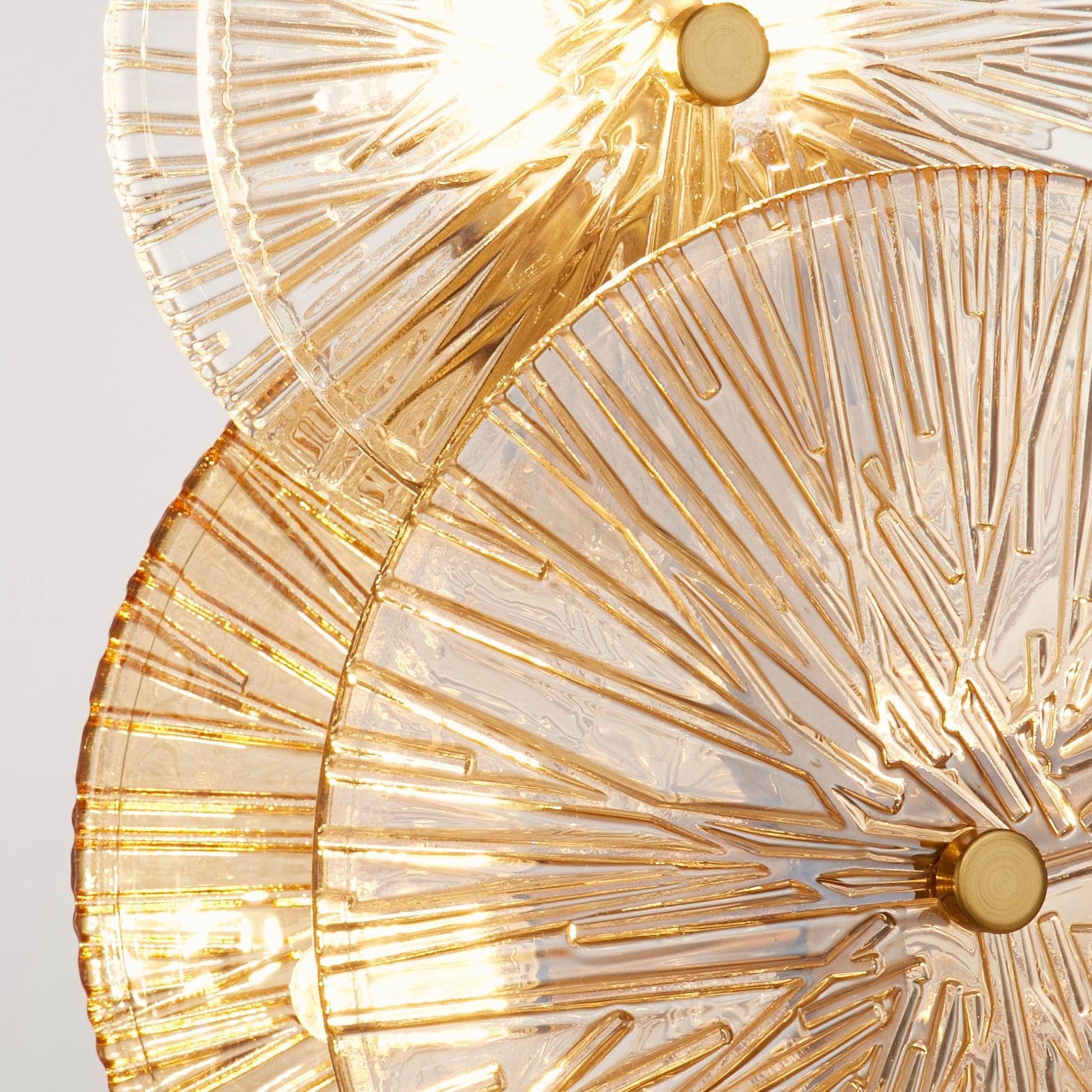 Lights  -  Wagon Wheel 6 Light Table Lamp Clear & Amber Glass  -  60484714