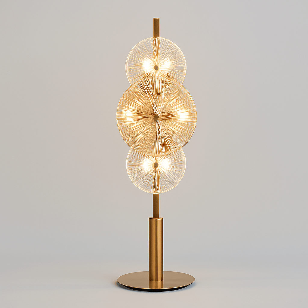 Lights  -  Hazel 6 Light Table Lamp Clear & Amber Glass  -  60484714