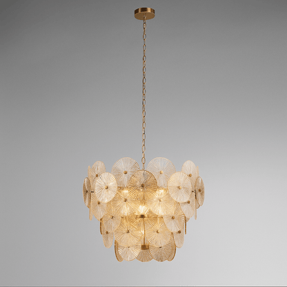 Lights  -  Hazel 9 Light Pendant Light Clear & Amber Glass  -  60484715