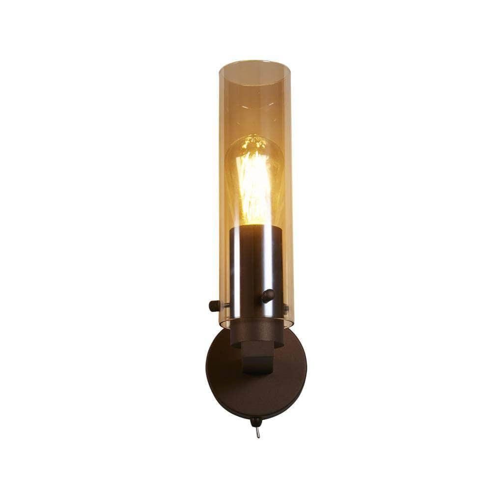 Lights  -  Sweden Wall Light - Mocha Metal & Amber Glass  -  60484717