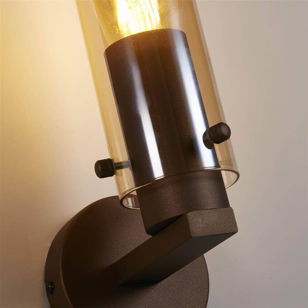 Lights  -  Sweden Wall Light - Mocha Metal & Amber Glass  -  60484717