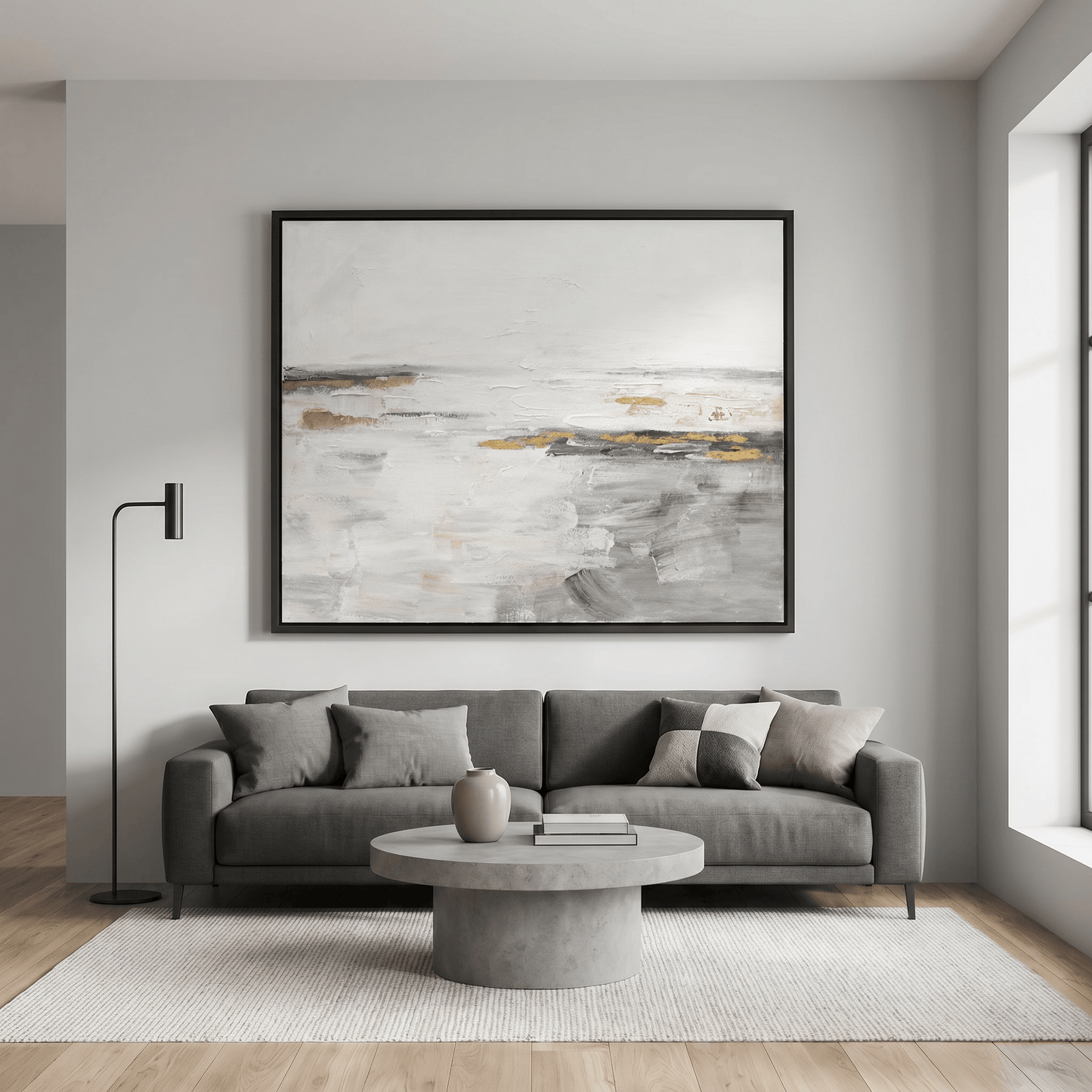 Pictures  -  Cloud Art W3-38212-2TSK Black Oil Painting with Black Frame - 120 x 90cm  -  60484725