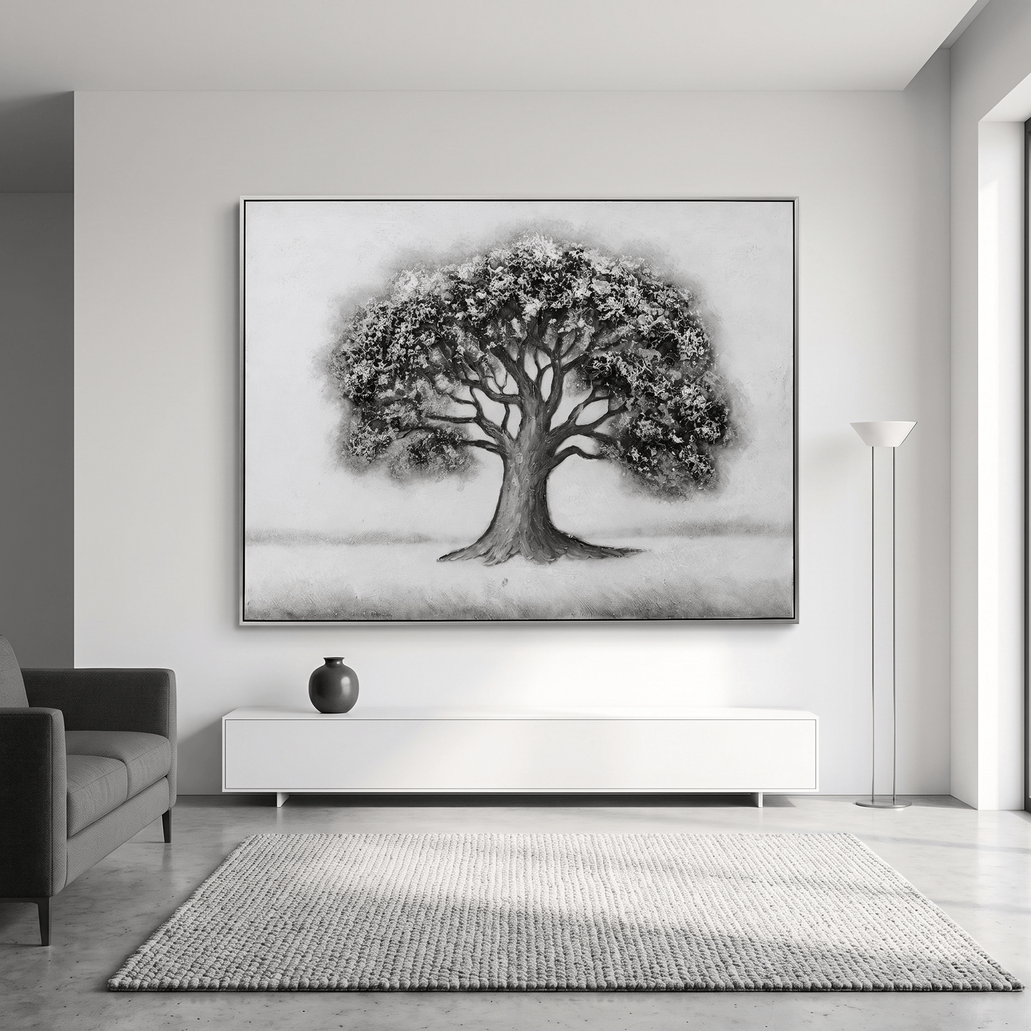 Silver Oil Painting with Silver Printing D-38369-1TSK - 120 x 90cm