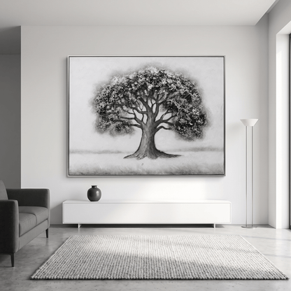 Pictures  -  Silver Oil Painting with Silver Printing D-38369-1TSK - 120 x 90cm  -  60484726