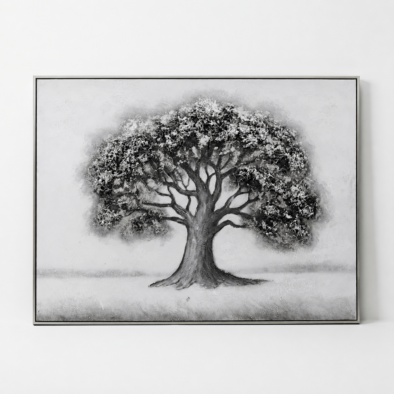 Silver Oil Painting with Silver Printing D-38369-1TSK - 120 x 90cm