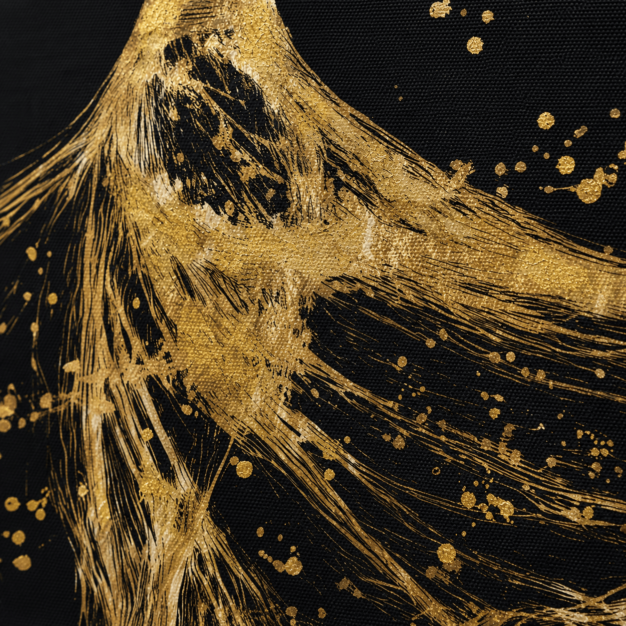 Pictures  -  Gold Dancer Painting on Canvas with Gold Printing - 120 x 90cm  -  60484730