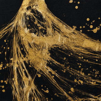 Pictures  -  Gold Dancer Painting on Canvas with Gold Printing - 120 x 90cm  -  60484730