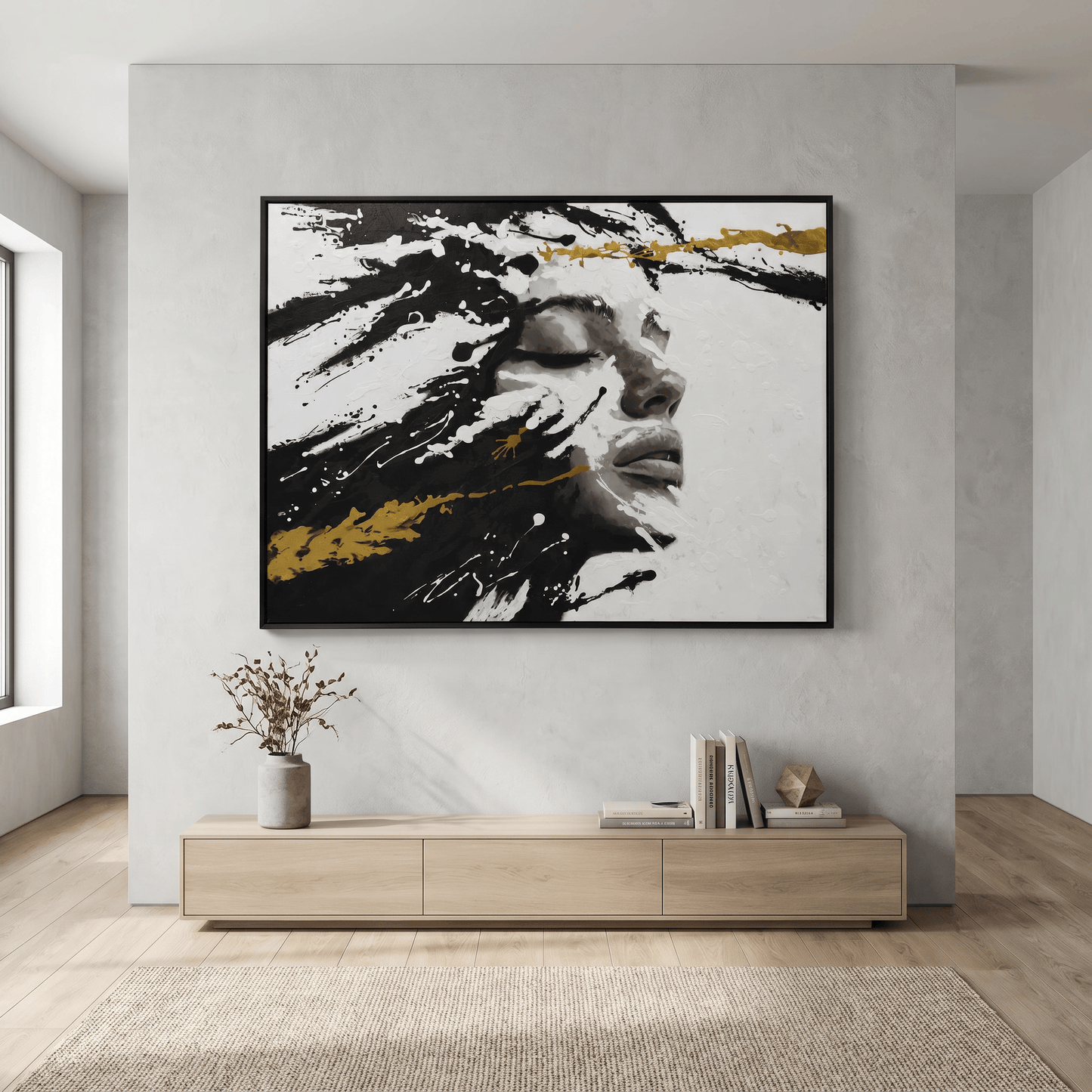 Pictures  -  Cloud Art Y-B37239-3TSK Black Oil Painting - 120 x 90cm  -  60484731