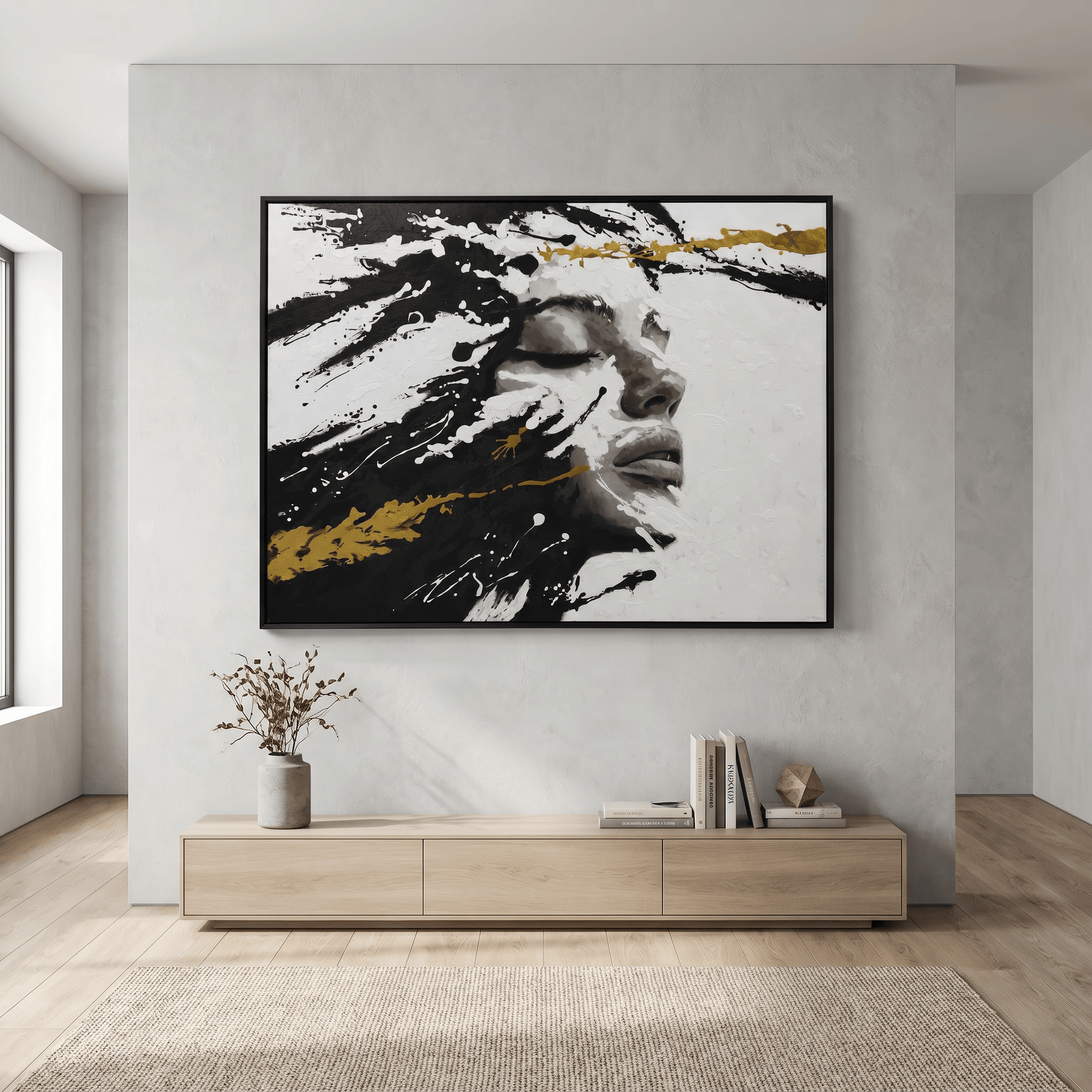 Pictures  -  Cloud Art Y-B37239-3TSK Black Oil Painting - 120 x 90cm  -  60484731