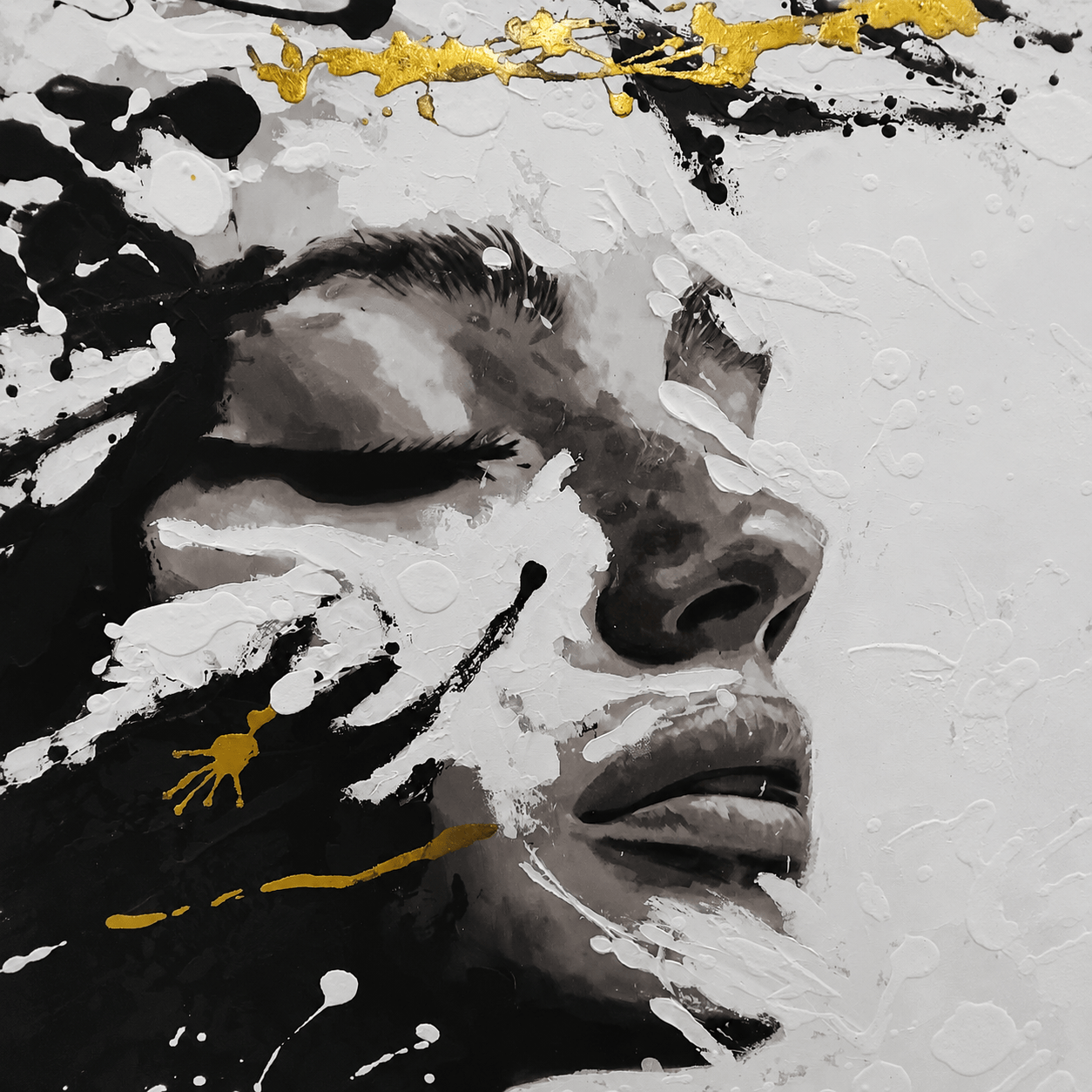 Pictures  -  Cloud Art Y-B37239-3TSK Black Oil Painting - 120 x 90cm  -  60484731