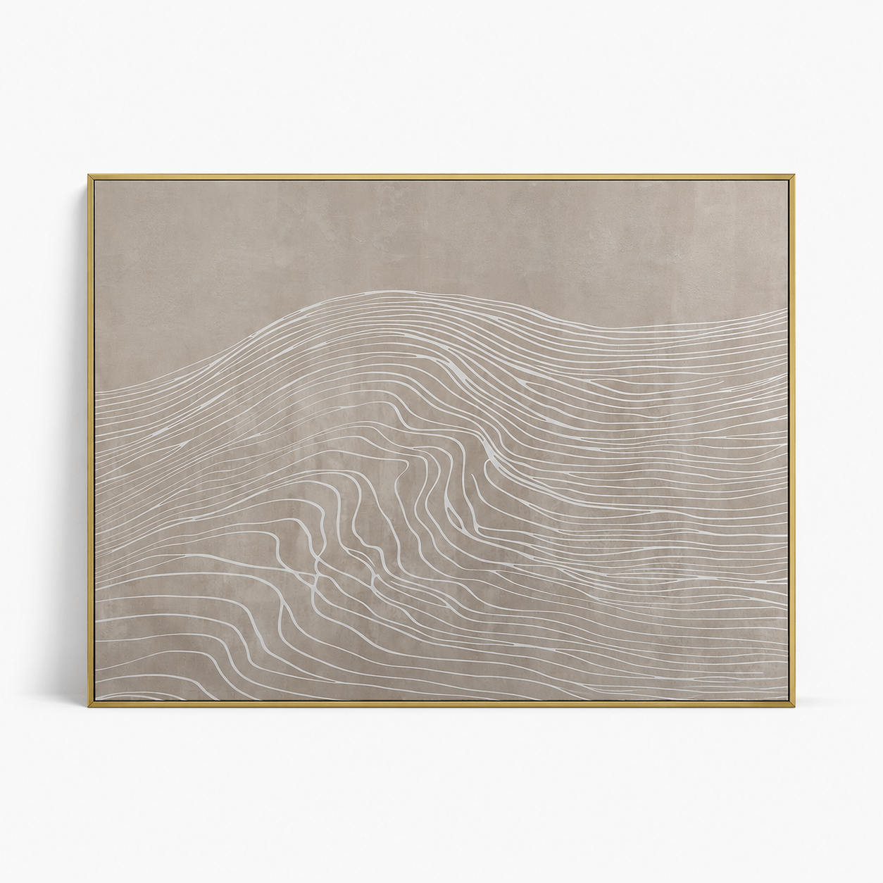 Pictures  -  Cloud Art Abstract Line Painting on Canvas with Gold Printing - 120 x 90cm  -  60484737