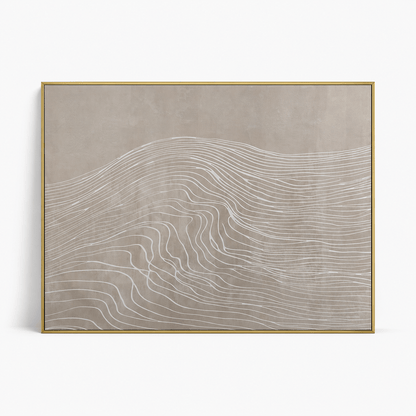 Pictures  -  Cloud Art Abstract Line Painting on Canvas with Gold Printing - 120 x 90cm  -  60484737