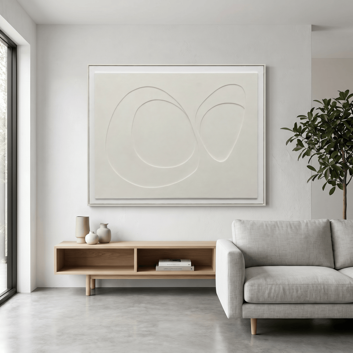 Pictures  -  Cloud Art White Wood Oil Painting - 120 x 90cm  -  60484739