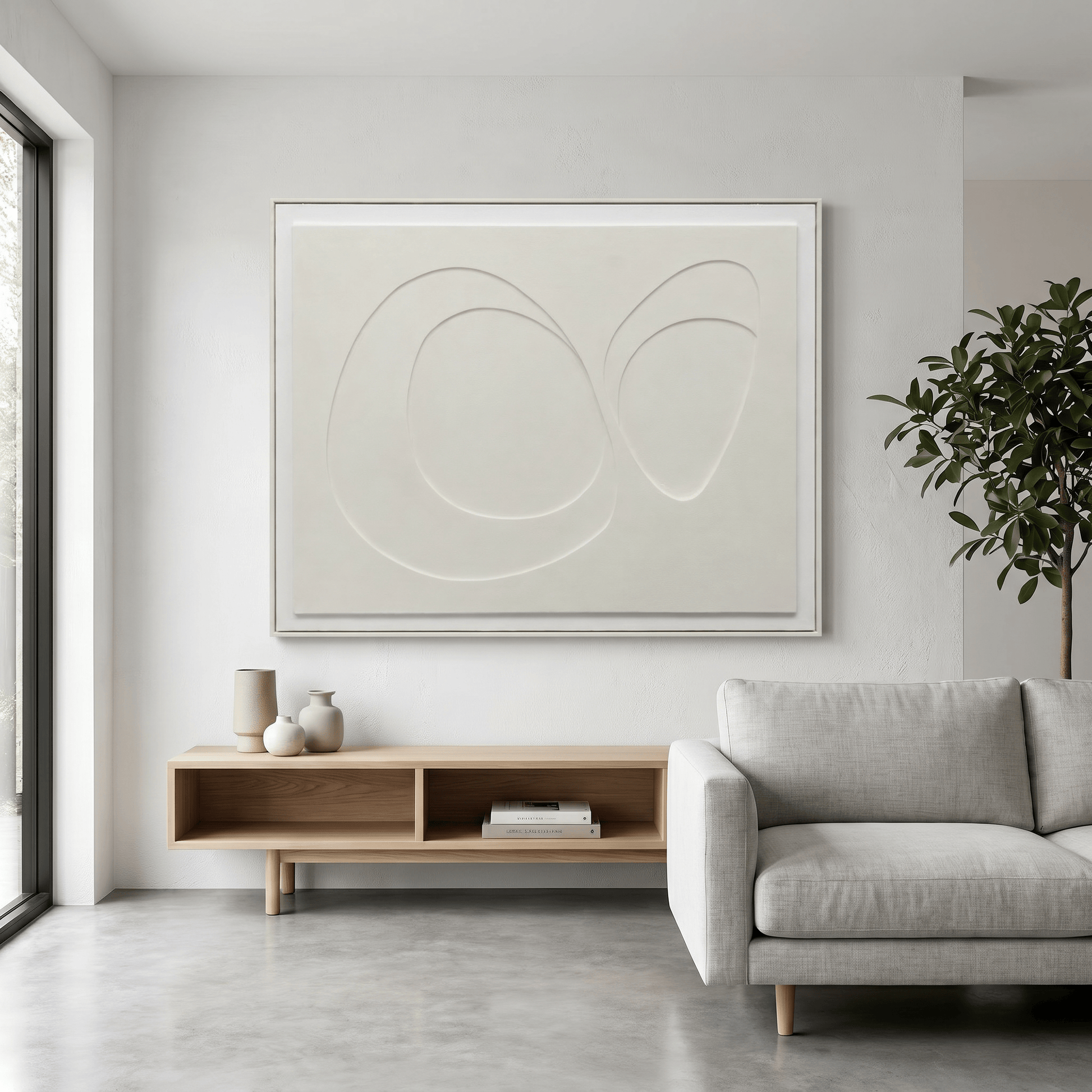 Pictures  -  Cloud Art White Wood Oil Painting - 120 x 90cm  -  60484739