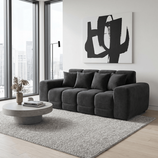 Furniture  -  Maine 3 Seater Sofa - Charcoal (Special Order)  -  60484749