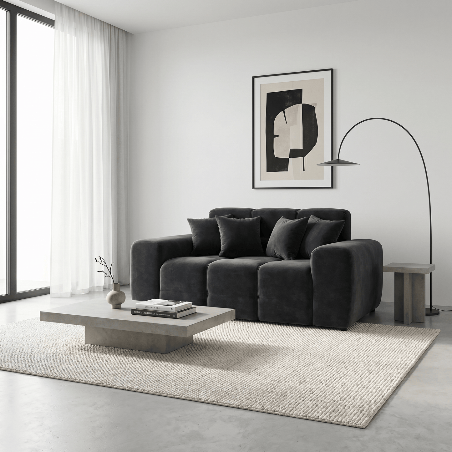 Furniture  -  Maine 2 Seater Sofa - Charcoal (Special Order)  -  60484750