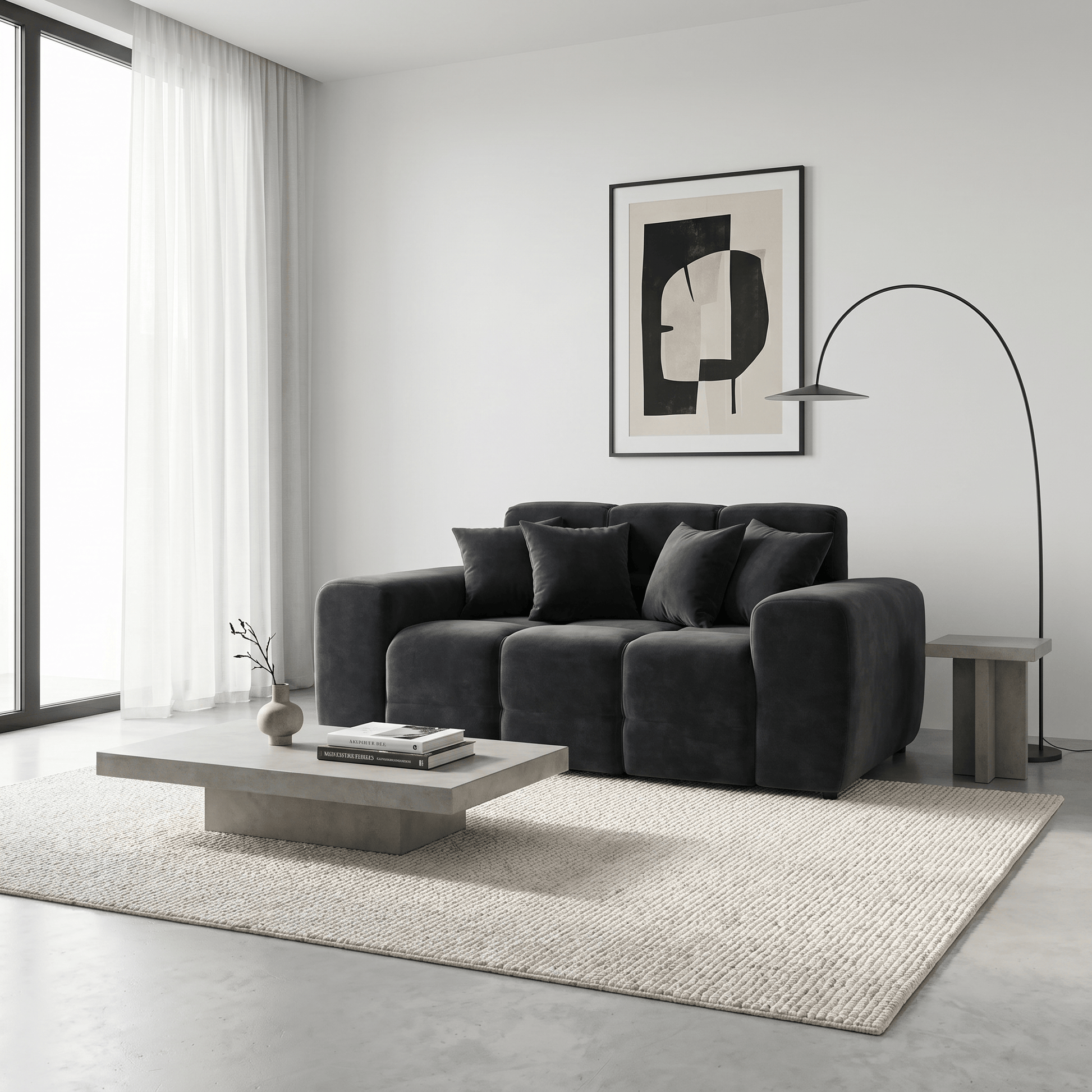 Furniture  -  Maine 2 Seater Sofa - Charcoal (Special Order)  -  60484750